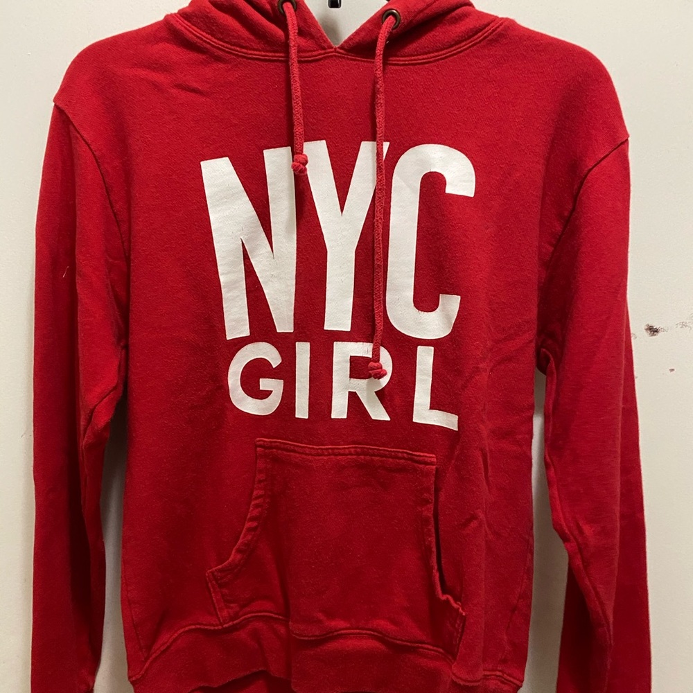 red new york hoodie